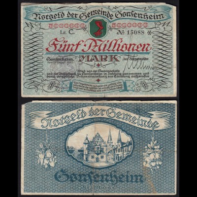 Gonsenheim (Mainz) 5-Million Mark Notgeld 1923 (24256