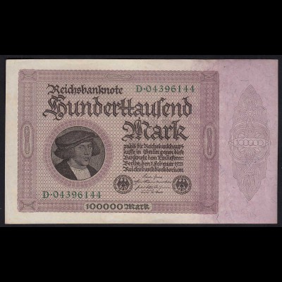 Reichsbanknote - 100000 100.000 Mark 1923 Ro 82 XF (2) Pick 83 (24314