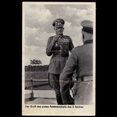 AK NS Propaganda Karte 3.Reich Gruss 1.Feldmarschall (8372