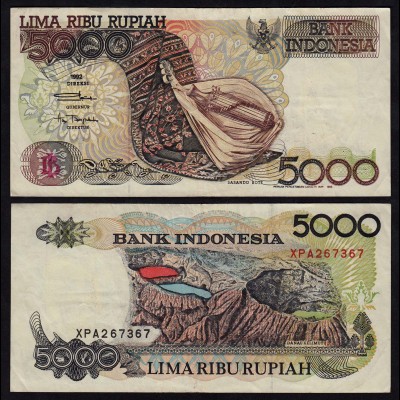 INDONESIEN - INDONESIA 5000 RUPIAH Banknote 1992/1995 Pick 130d VF (3) 