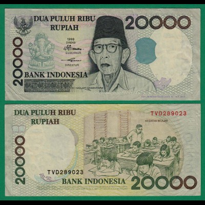 Indonesien - Indonesia 20000 20.000 Rupiah 1998/2003 Pick 138f VF (3) (17962
