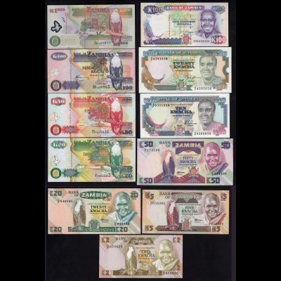 Sambia - Zambia - 11 Stück Banknoten 1992/08 UNC (1) (17980
