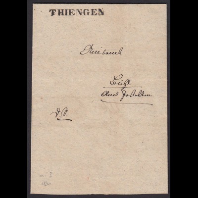 Baden - THIENGEN L1 alter Brief mit interessanten Inhalt 1840 (15849