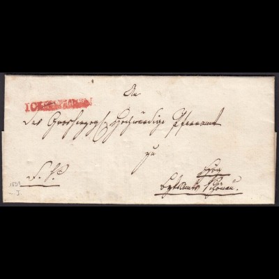 Baden - 1831 (1851) Brief ICHENHEIM roter L1 (selten) mit Inhalt (15870