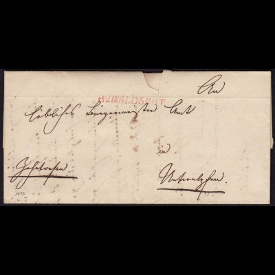 Baden - 1840 Brief mit roten R2 Stempel WALDSHUT mit Inhalt (15856