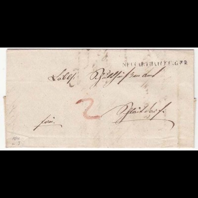 Württemberg - 1841 Brief NECKARTHEILFINGEN L1 mit Inhalt selten! (12134