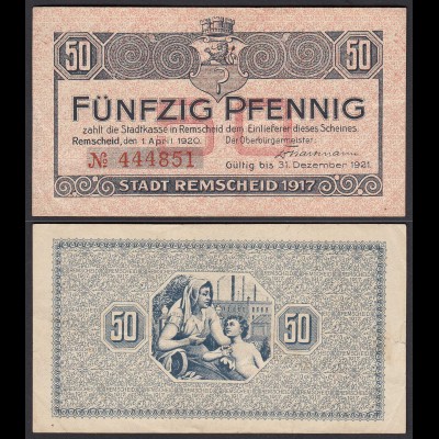 Remscheid 50 Pfennig Notgeld 1917 bis 1921 (24496