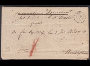 Preussen ESSEN 1846 Post-Insinuations-Document Recklinghausen (24519