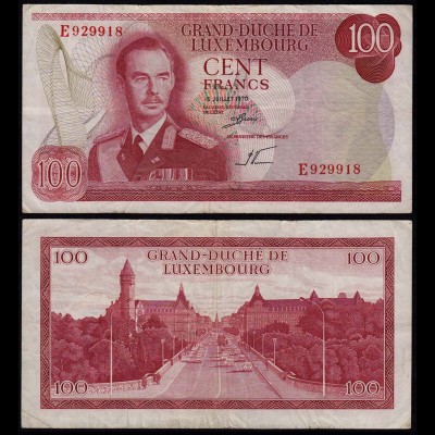 Luxemburg - Luxembourg 100 Francs Banknote 1970 Pick 56a VF- (3-) (14957