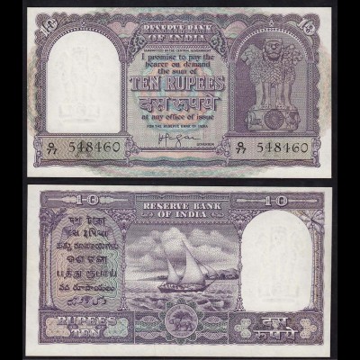 Indien - India - 10 RUPEES Banknote Pick 39c sig.74 UNC (1) Letter A (14899