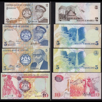 Lesotho 2,5,5,10 Maloti Banknoten 1984/81/89/00 Pick 4/5/10/15 UNC (1) 15016