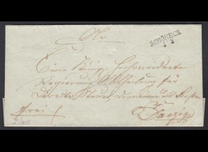 Preussen Umschlag ca. 1825 SCHÖNECK L2 nach DANZIG (24535