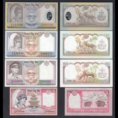 NEPAL - 5,10,10,10 RUPEES Banknoten UNC (1) (19756