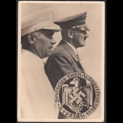 AK NS Propaganda Karte 3.Reich Hitler 1938 Turnfest Breslau (24459