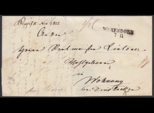 Preussen 1842 Brief WARENDORF L2 nach Dinslaken Inhalt Taxe (24542