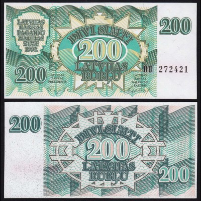 Lettland - Latvia 200 Rubel Banknoten 1992 Pick 41 UNC (1) (16122