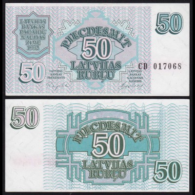 Lettland - Latvia 50 Rubel Banknoten 1992 Pick 40 UNC (1) (16123