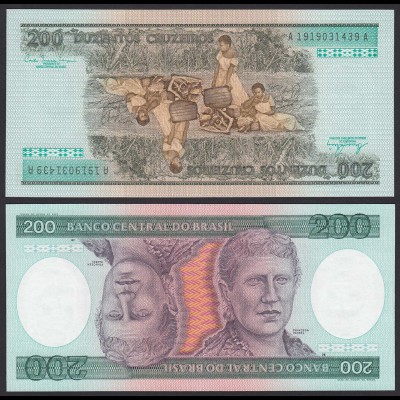 Brasilien - Brazil 200 Cruzados Banknote (1981) Pick 199a UNC Sig.20 (16103