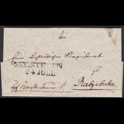 Preussen ca.1825 kleiner Umschlag aus NEU-STETTIN L2 Stempel (24580