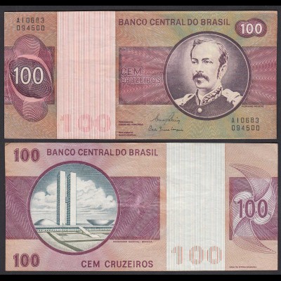 Brasilien - Brazil 100 Cruzados Banknote (1981) Pick 195 Ab VF/XF (2/3) Sig.20