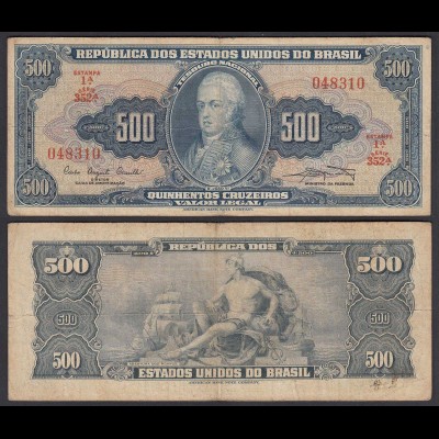 Brasilien - Brazil 500 Cruzados Banknote Pick 172a sig.9 F (4) (24786