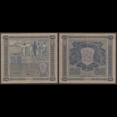 Finnland - Finland 50 Markka Banknote 1922 Pick 64a F/VF (3/4) (24830