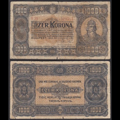 Ungarn - Hungary 1000 Korona 1923 Pick 75a G (6) (24853