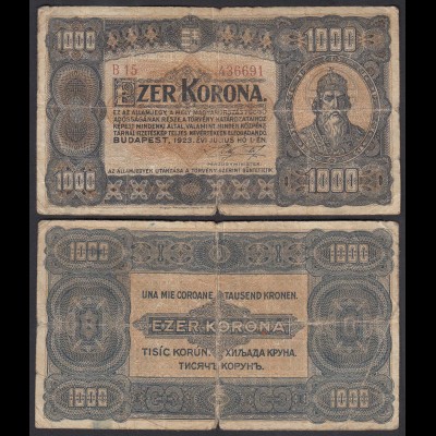 Ungarn - Hungary 1000 Korona 1923 Pick 75a G (6) (24856
