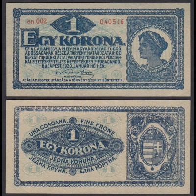 Ungarn - Hungary 1 Korona Banknote 1920 Pick 57 UNC (1) (24892