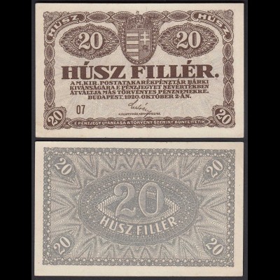 Ungarn - Hungary 20 Filler Banknote 1920 Pick 43 UNC (1) (25802