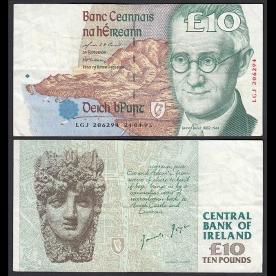 IRLAND - IRELAND 10 POUND Banknote 1995 Pick 76b F/VF (3/4) (24933