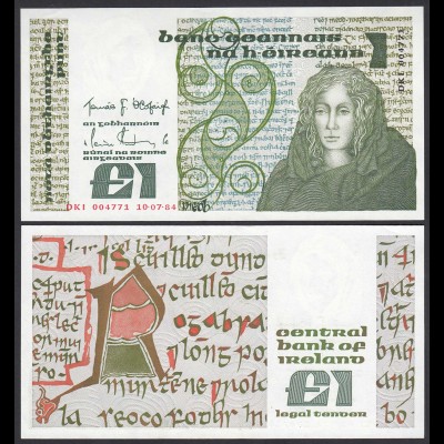 IRLAND - IRELAND 1 POUND Banknote 1984 Pick 70c aUNC (1-) (24942