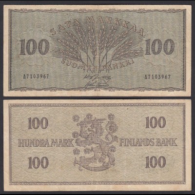 FINNLAND - FINLAND 100 MARKKA 1955 PICK 91a F (4) (24967