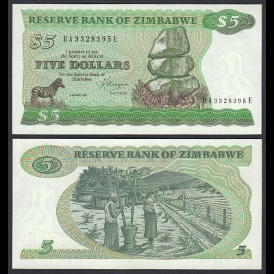 Simbabwe - Zimbabwe 5 Dollars 1983 Pick 2c UNC (1) (25021