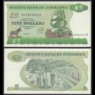 Simbabwe - Zimbabwe 5 Dollars 1994 Pick 2e UNC (1) (25024