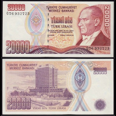 Türkei - Turkey 20000 Lira Banknote 1970 (1995) Pick 202 UNC ATATÜRK (15783