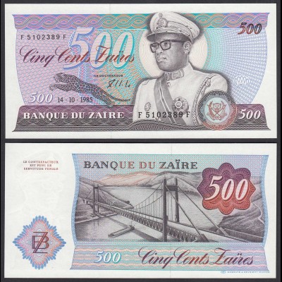Zaire - 500 Zaires 1985 Banknote Pick 30b UNC (1) (25083