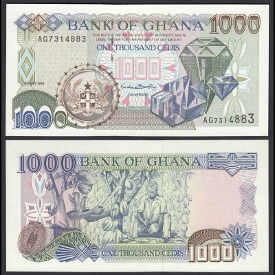 Ghana 1000 Cedis Banknote 1998 Pick 32b UNC (1) (25087
