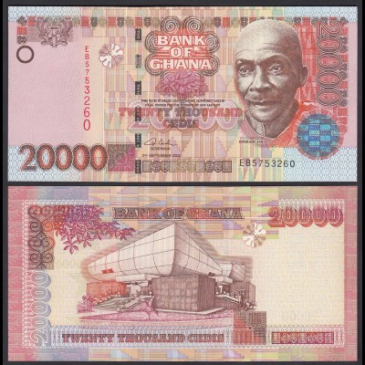 Ghana 20000 20.000 Cedis Banknote 2002 Pick 36a aUNC (1-) (25091