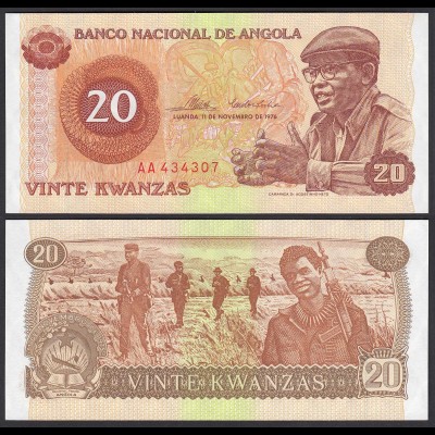 Angola 20 Kwanza 11-11-1976 Banknote Pick 109 UNC (1) (25100