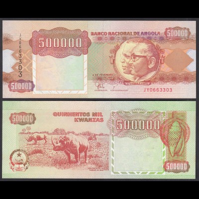 Angola 500000 500.000 Kwanza 1991 Banknote Pick 134 UNC (1) (25114