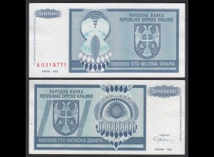 Kroatien - Croatia 100-Millionen Dinara Banknote 1993 Pick R15 aUNC (1-) (25124