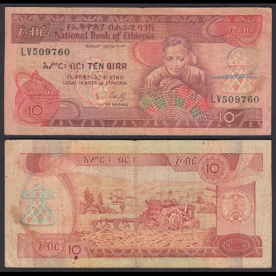 Äthiopien - Ethiopia 10 Birr (1991) Banknote Pick 43a F (4) (25133