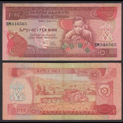 Äthiopien - Ethiopia 10 Birr (1976) Banknote Pick 32a VF (3) (25139