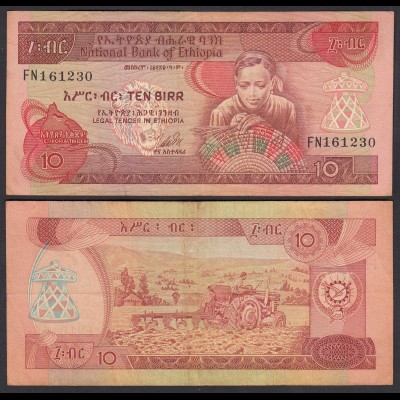 Äthiopien - Ethiopia 10 Birr (1976) Banknote Pick 32b VF (3) (25140