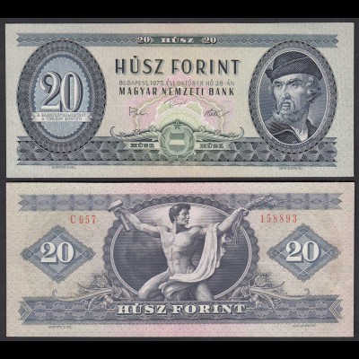 UNGARN - HUNGARY 20 Forint 1975 Pick 169f aUNC (1-) (25172