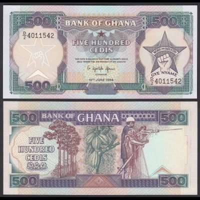 Ghana 500 Cedis Banknote 1994 Pick 28c UNC (1) (25201