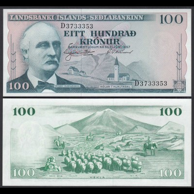 Iceland - Island 100 Kronur 1957 Pick 40a UNC (1) (25237