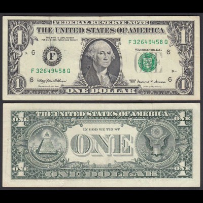 USA 1 $ Banknote Serie 1999 Atlanta/Georgia Pick 474 VF (3) (25282