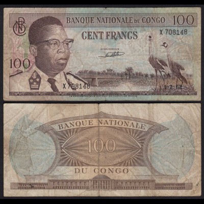 Kongo - Congo 100 Francs 1.02.1962 Pick 6a VG (5) (25305